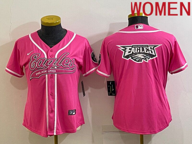 Women Philadelphia Eagles Blank Pink 2022 Nike Co branded NFL Jersey->women nfl jersey->Women Jersey